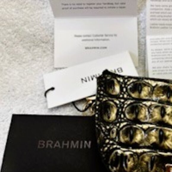 Brahmin "Britt" Onyx Melbourne leather zip close utility/coin purse NWT - Picture 3 of 10